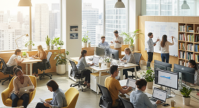 personas trabajando en empresa