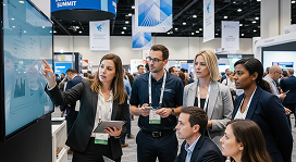 personas en un salón de convenciones